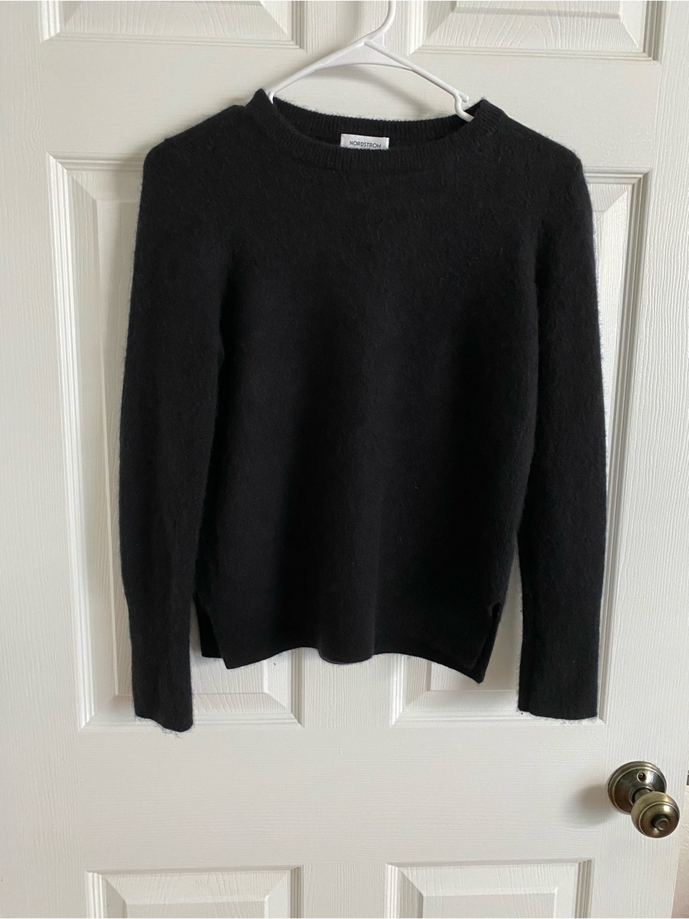 Nordstrom Signature 100% Cashmere Black Crewneck Sweater | Size XS